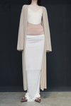 SWAYING/KNIT silk contrast fake two-piece long skirt SW24SS3B16 white PS80